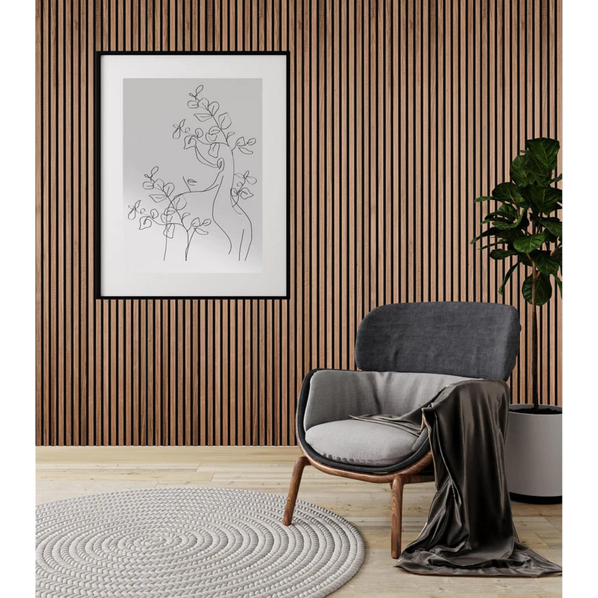 94 in. x 23.6 in x 0.8 in. Acoustic Vinyl Wall Cladding Siding Board - 1pc
