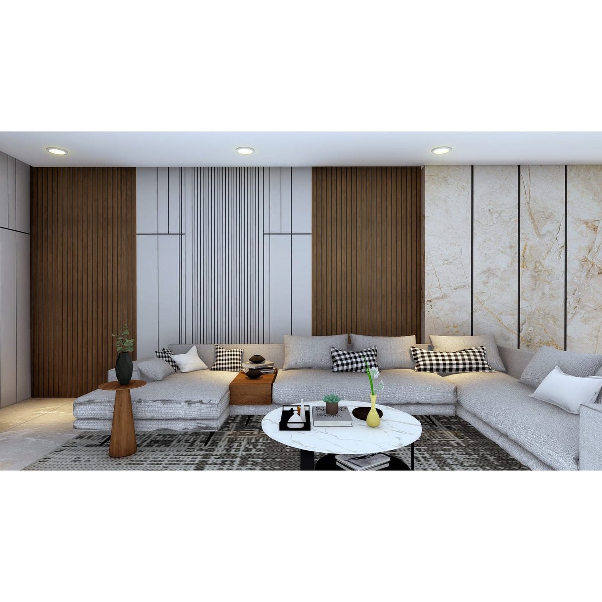 94.5 in. x 4.8 in. x 0.5 in. Acoustic Vinyl Wall Cladding Siding Board - Set of 6pc