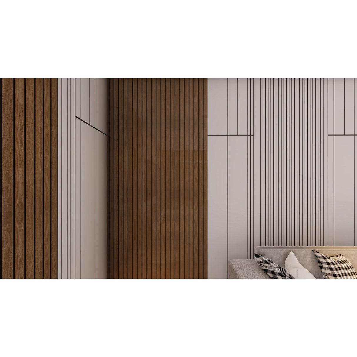 94.5 in. x 4.8 in. x 0.5 in. Acoustic Vinyl Wall Cladding Siding Board - Set of 6pc