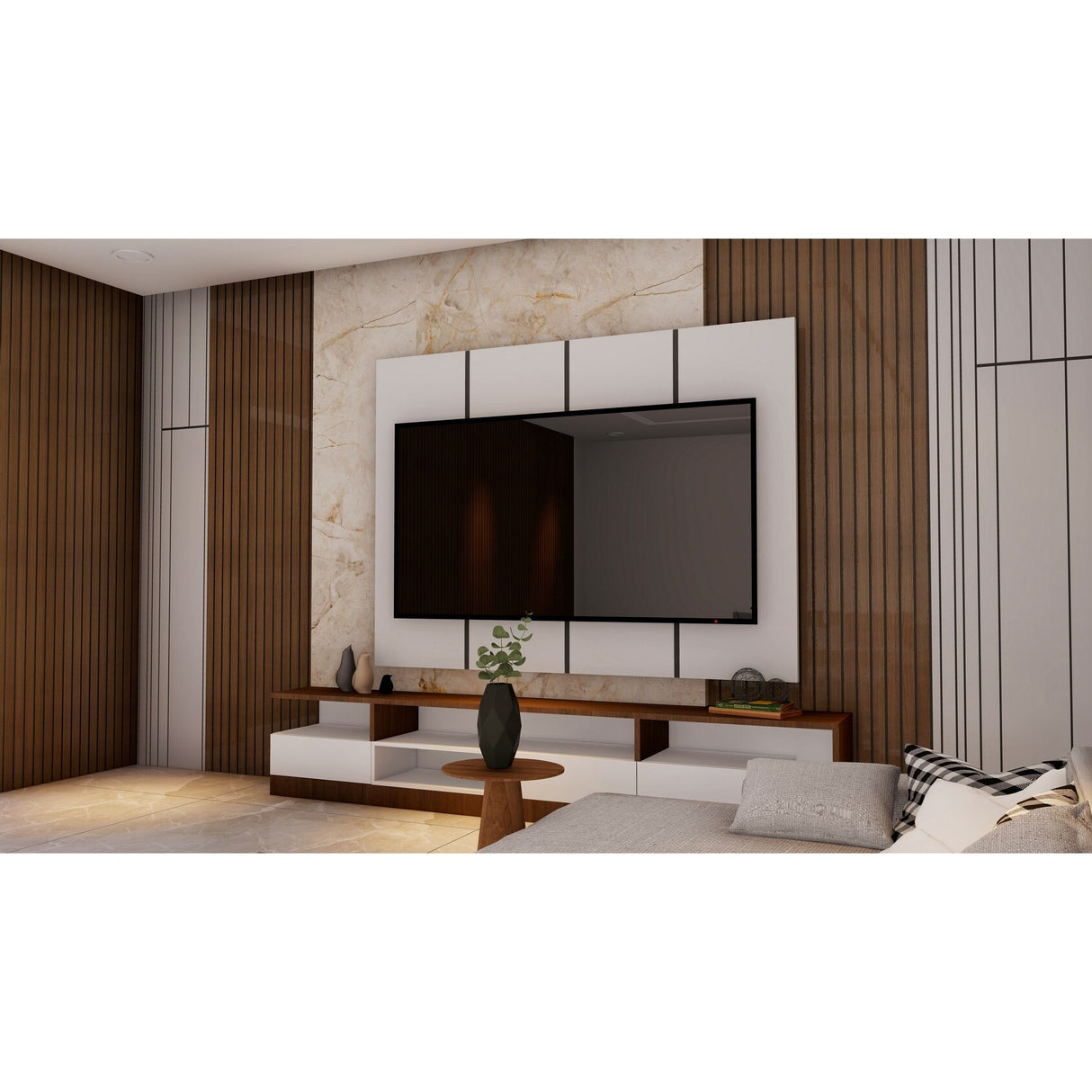 94.5 in. x 4.8 in. x 0.5 in. Acoustic Vinyl Wall Cladding Siding Board - Set of 6pc
