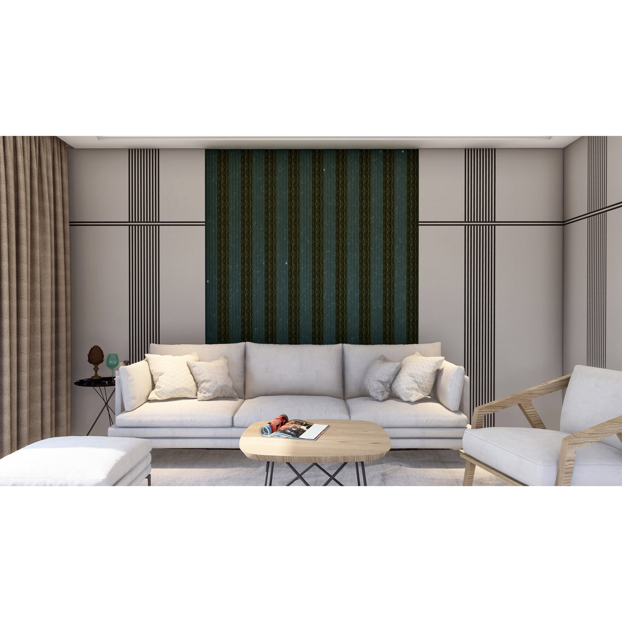 94.5 in. x 4.8 in. x 0.5 in. Acoustic Vinyl Wall Cladding Siding Board - Set of 4pc