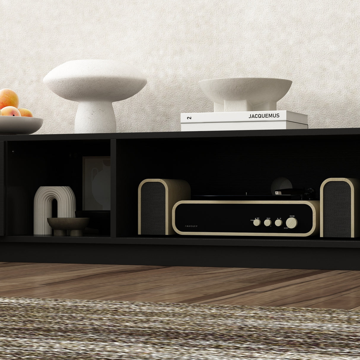 94.5" TV Stand Efficient Cable Management and Spacious Storage Console