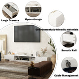 94.5" TV Stand Efficient Cable Management and Spacious Storage Console