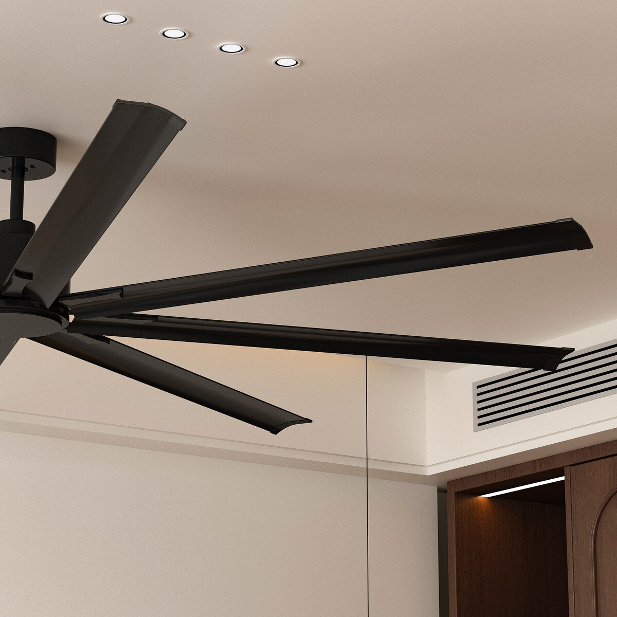 96-Inch Ceiling Fan with Black Aluminum Blades and DC Motor