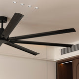 96-Inch Ceiling Fan with Black Aluminum Blades and DC Motor