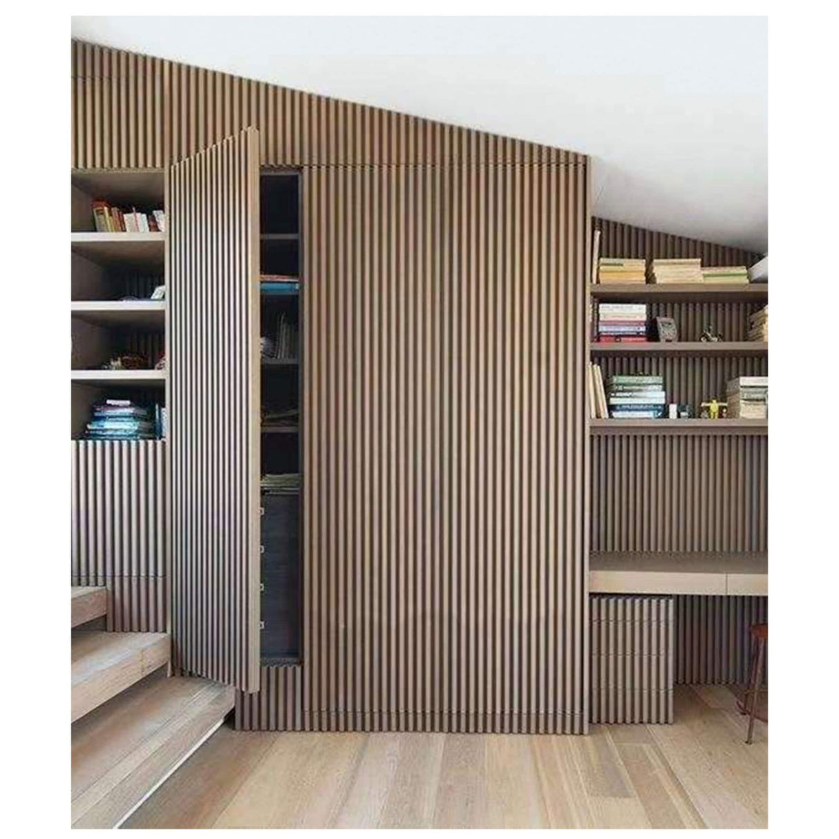 96 in. x 4.8 in x 0.5 in. Acoustic Vinyl Wall Cladding Siding Board - Set of 6pc