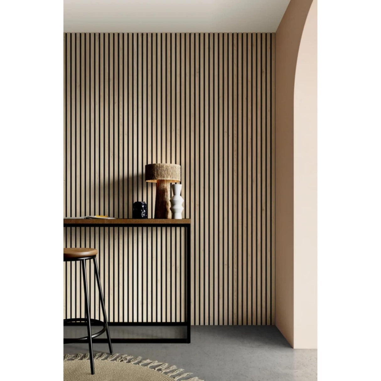 96 in. x 4.8 in x 0.5 in. Acoustic Vinyl Wall Cladding Siding Board - Set of 6pc