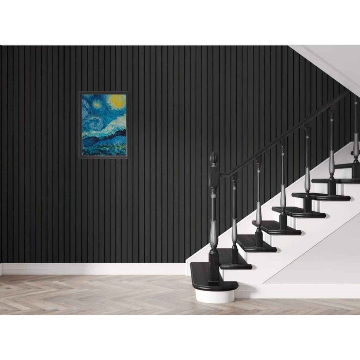 96 in. x 4.8 in x 0.5 in. Acoustic Vinyl Wall Cladding Siding Board - Set of 6pc