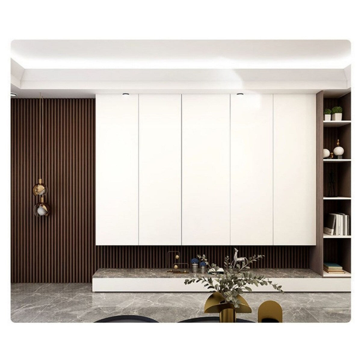 96 in. x 6 in x 0.8 in. Acoustic Vinyl Wall Cladding Siding Board - Set of 4pc