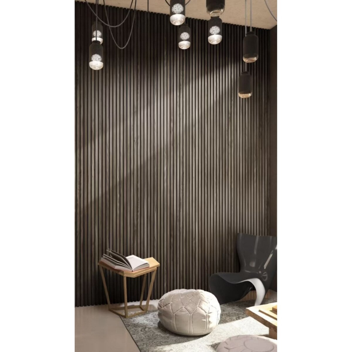 96 in. x 6 in x 0.8 in. Acoustic Vinyl Wall Cladding Siding Board - Set of 4pc