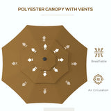 9FT 3 Tiers Patio Umbrella with Crank and Push Button Tilt