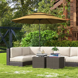 9FT 3 Tiers Patio Umbrella with Crank and Push Button Tilt