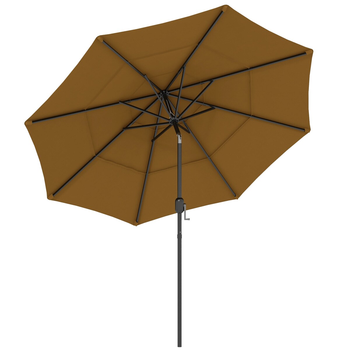 9FT 3 Tiers Patio Umbrella with Crank and Push Button Tilt