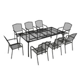 9PCS Patio Dining Set with Dining Table & Mesh Dining Chairs