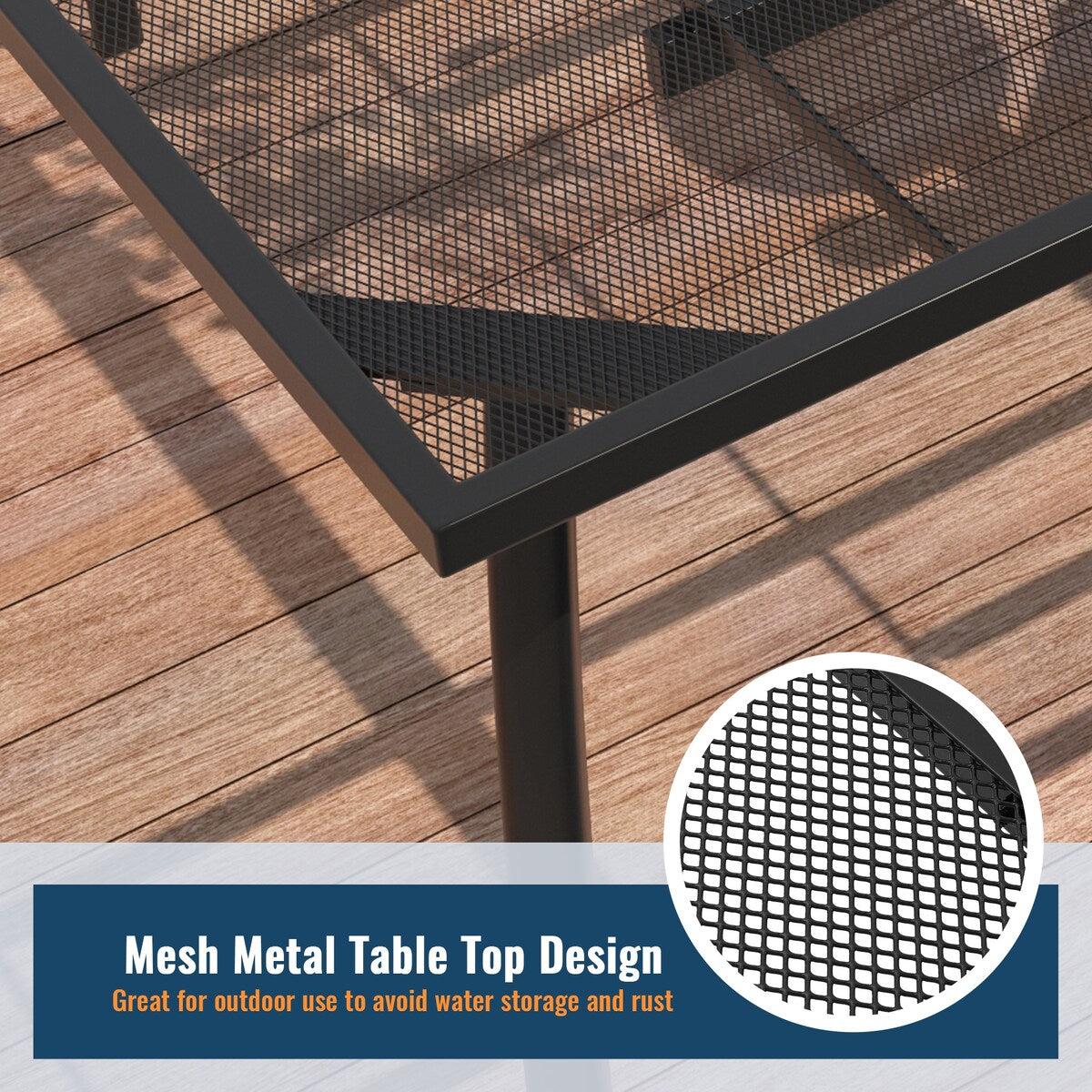 9PCS Patio Dining Set with Dining Table & Mesh Dining Chairs
