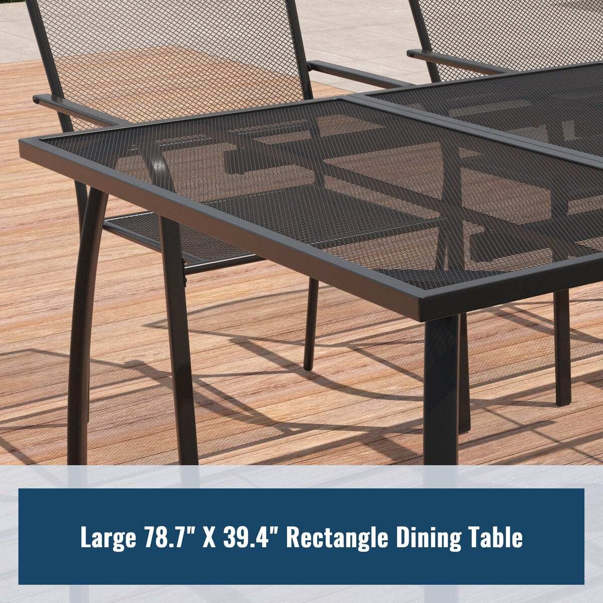 9PCS Patio Dining Set with Dining Table & Mesh Dining Chairs