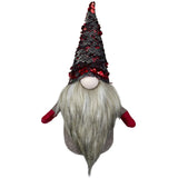 9"Beige and Shiny Red Elf Tabletop Christmas Decoration - 9"
