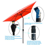 9' Outdoor Patio Market Umbrella with Push Button Tilt and Crank