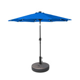 9' Solar Lighted Patio Umbrella with Bronze Base