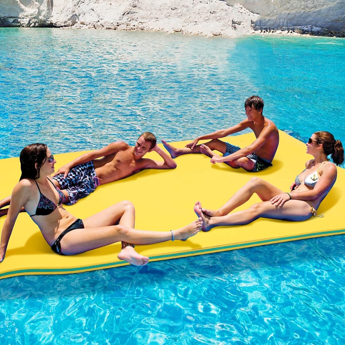 3 Layer Swimming Pool Water Floating Pad Foam Mat - 9' x 6'