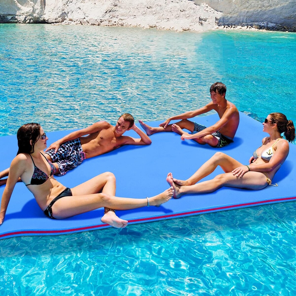3 Layer Swimming Pool Water Floating Pad Foam Mat - 9' x 6'