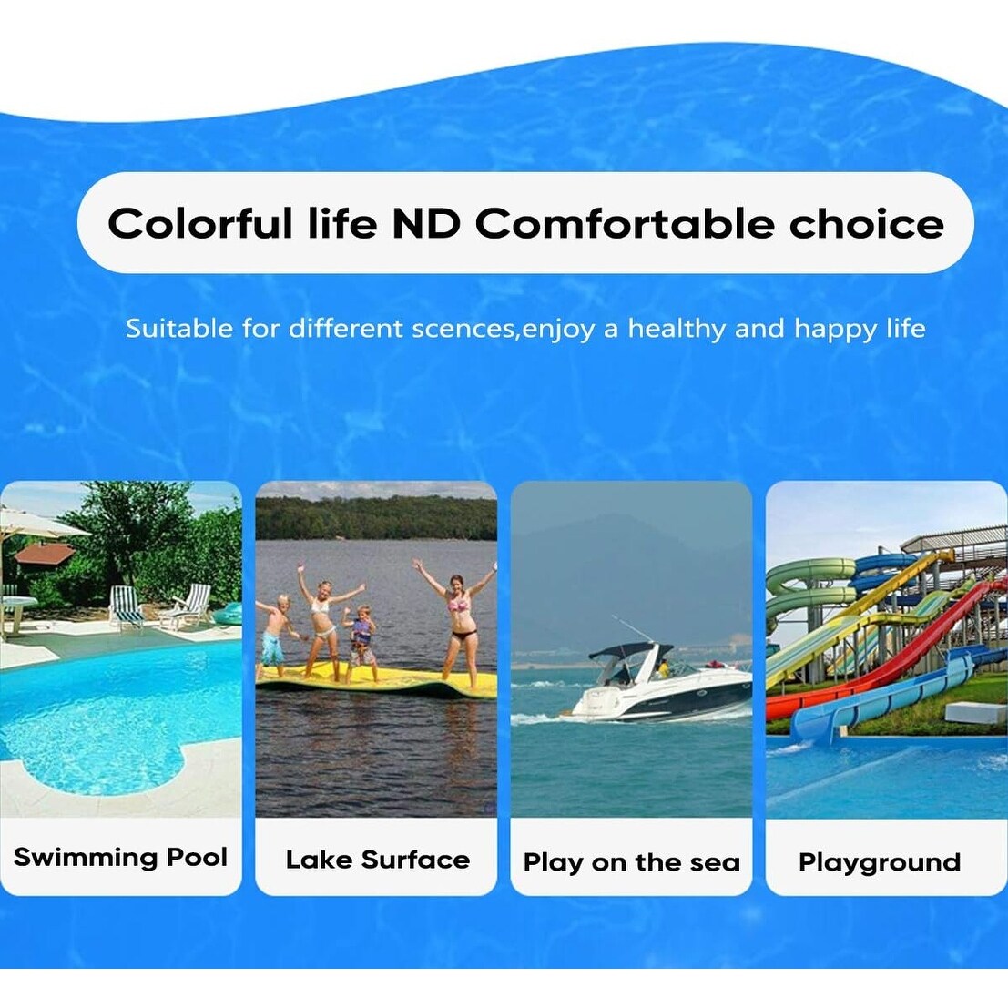3 Layer Swimming Pool Water Floating Pad Foam Mat - 9' x 6'