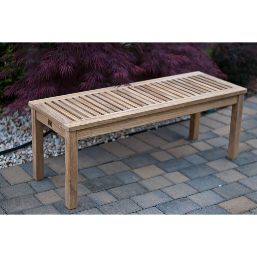 Solid Teak 5-foot Backless Bench