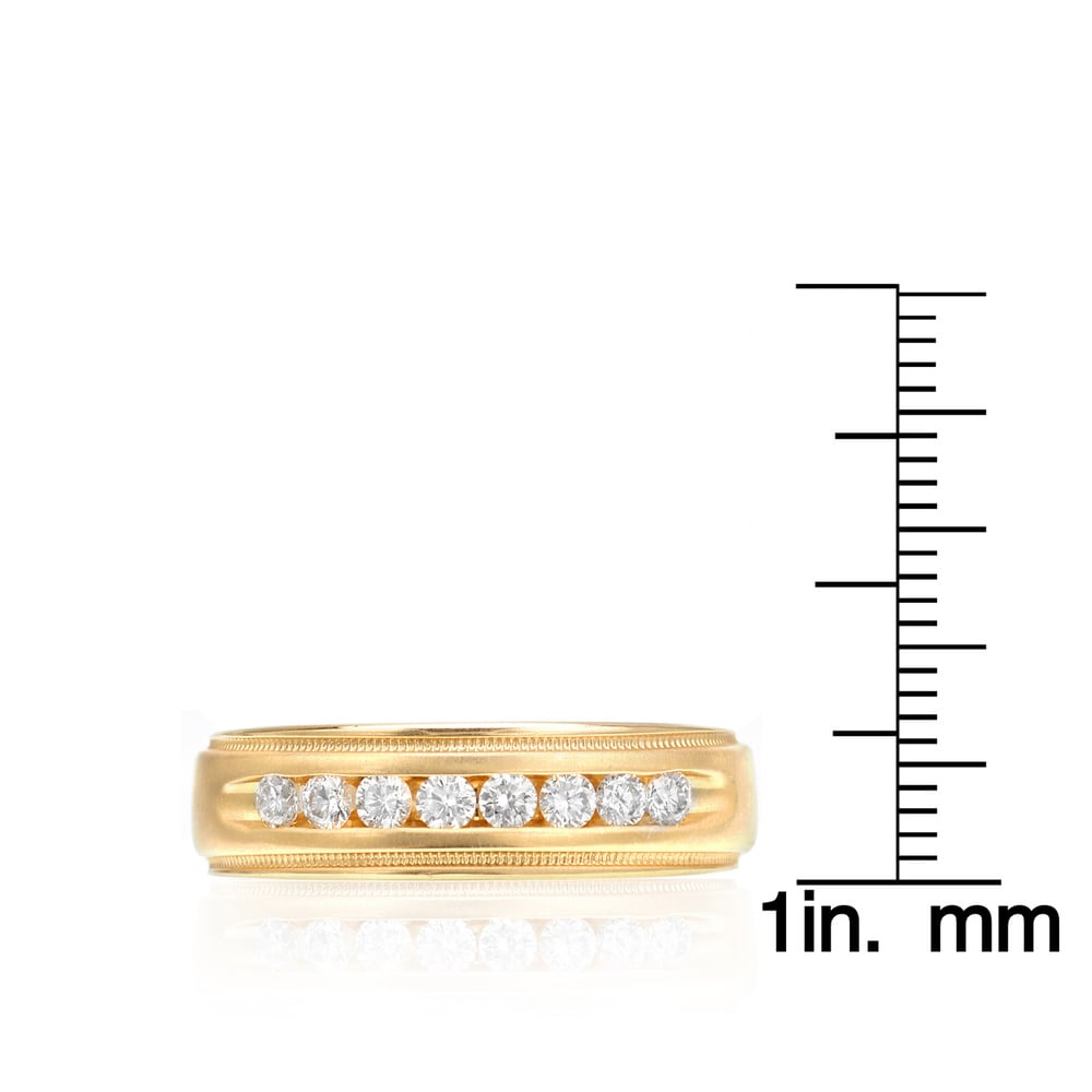 Auriya Men's 14k Gold 1/2ct TDW Channel-Set Diamond Wedding Ring