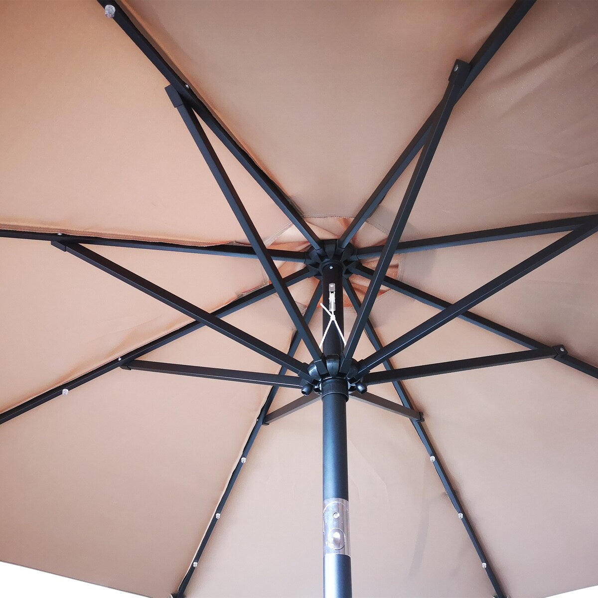 9ft Outdoor Patio Umbrella with Solar LED Lights