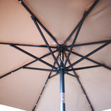 9ft Outdoor Patio Umbrella with Solar LED Lights