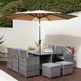 9ft Outdoor Patio Umbrella with Solar LED Lights