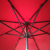 9ft Outdoor Patio Umbrella with Solar LED Lights
