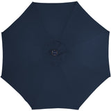 9Ft Solar Lighted Patio Market Umbrella Hand Crank Tilt Navy Blue