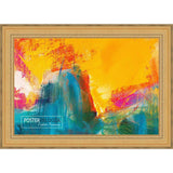 9x11 Traditional Gold Complete Wood Picture Frame with UV Acrylic, Foam Board Backing, & Hardware