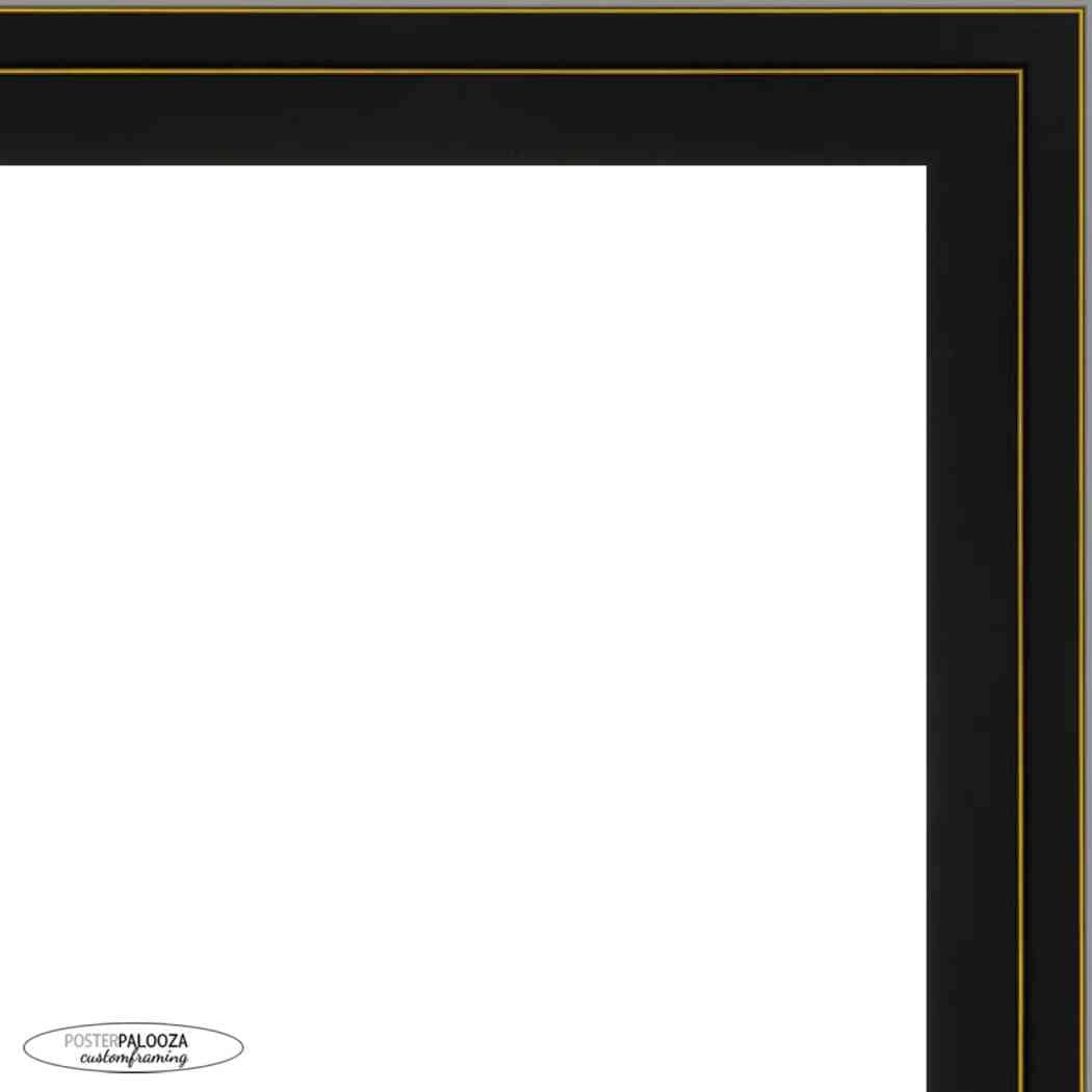 9x12 Contemporary Black Complete Wood Picture Frame with UV Acrylic, Foam Board Backing, & Hardware