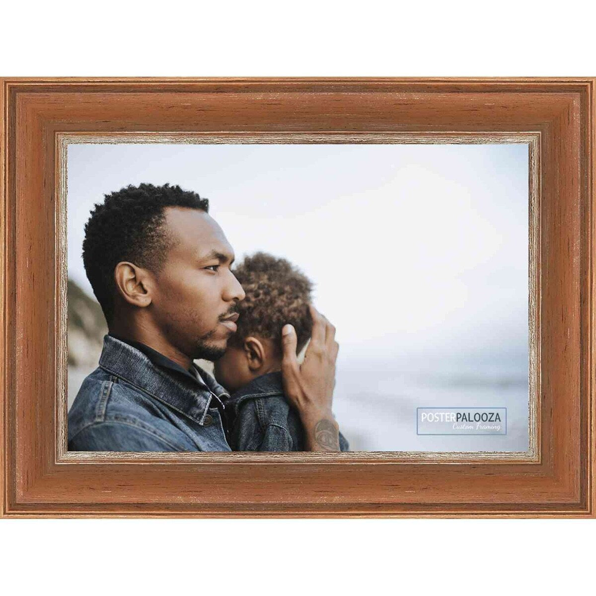 9x12 Contemporary Natural Complete Wood Picture Frame with UV Acrylic, Foam Board Backing, & Hardware