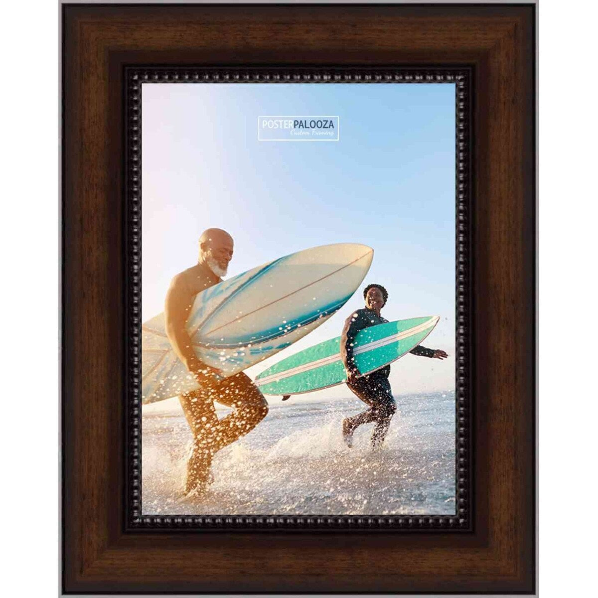 9x12 Traditional Walnut Complete Wood Picture Frame with UV Acrylic, Foam Board Backing, & Hardware