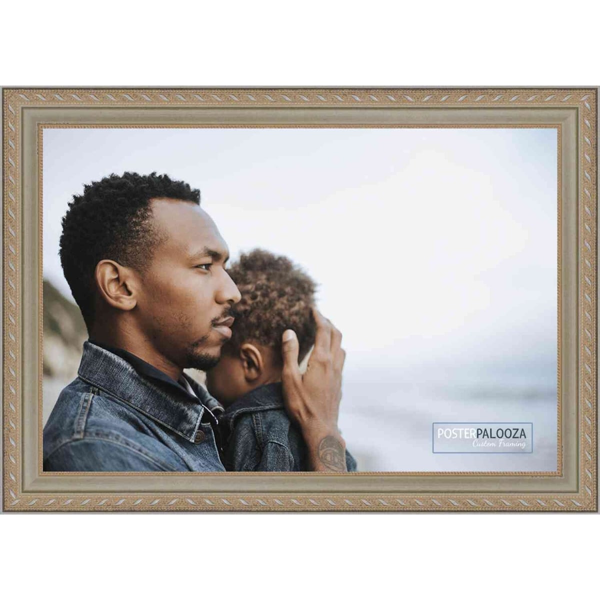 9x13 Traditional Antique Silver Complete Wood Picture Frame with UV Acrylic, Backing, & Hardware