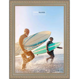 9x13 Traditional Antique Silver Complete Wood Picture Frame with UV Acrylic, Backing, & Hardware
