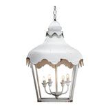 4-light Distressed White Chandelier