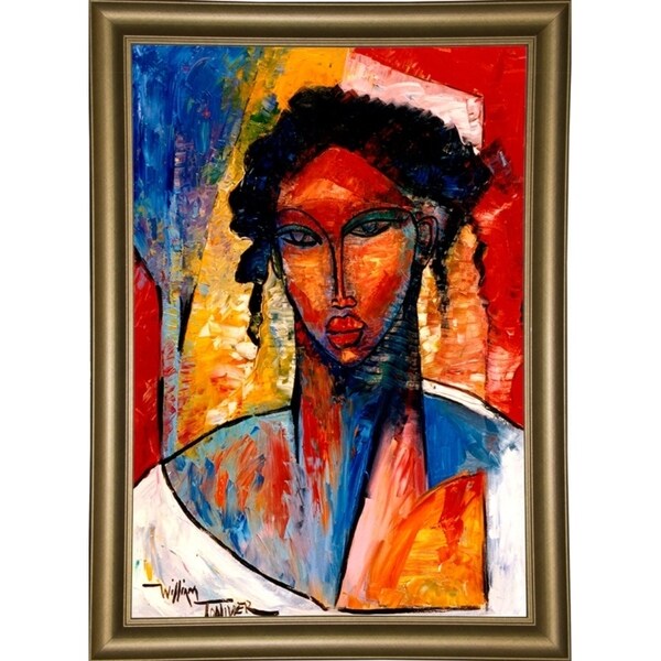 A Nubian Lady ii-WILTOL139617 Framed Print 22.5"x15.5" by William Tolliver