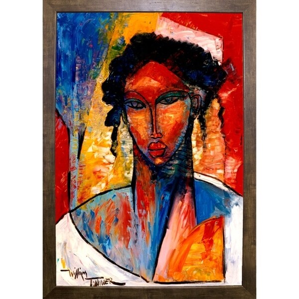 A Nubian Lady ii-WILTOL139617 Framed Print 22.5"x15.5" by William Tolliver