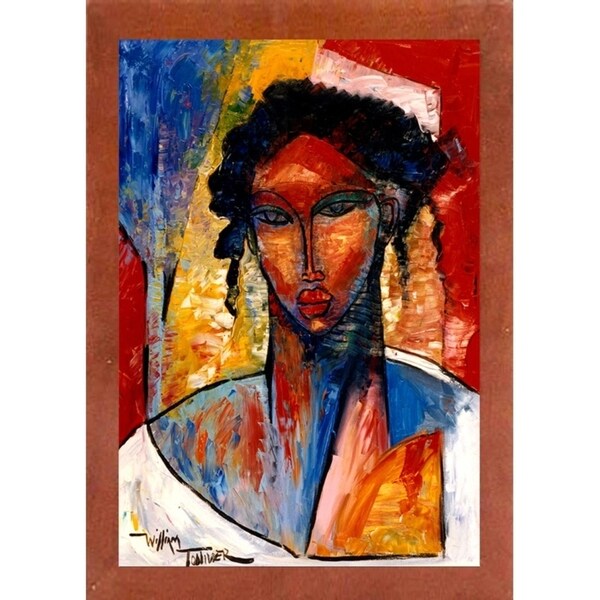 A Nubian Lady ii-WILTOL139617 Framed Print 22.5"x15.5" by William Tolliver