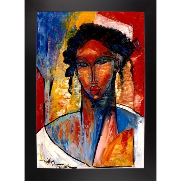 A Nubian Lady ii-WILTOL139617 Framed Print 22.5"x15.5" by William Tolliver