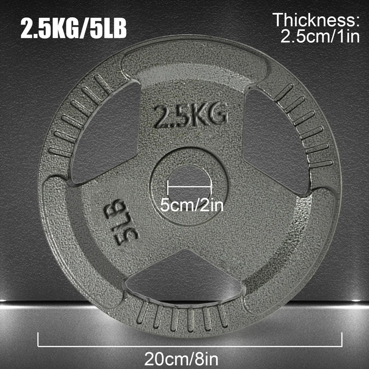 A Pair 2.5KG/5LB Plates 2-Inch Weight Plate Various Sizes Barbell