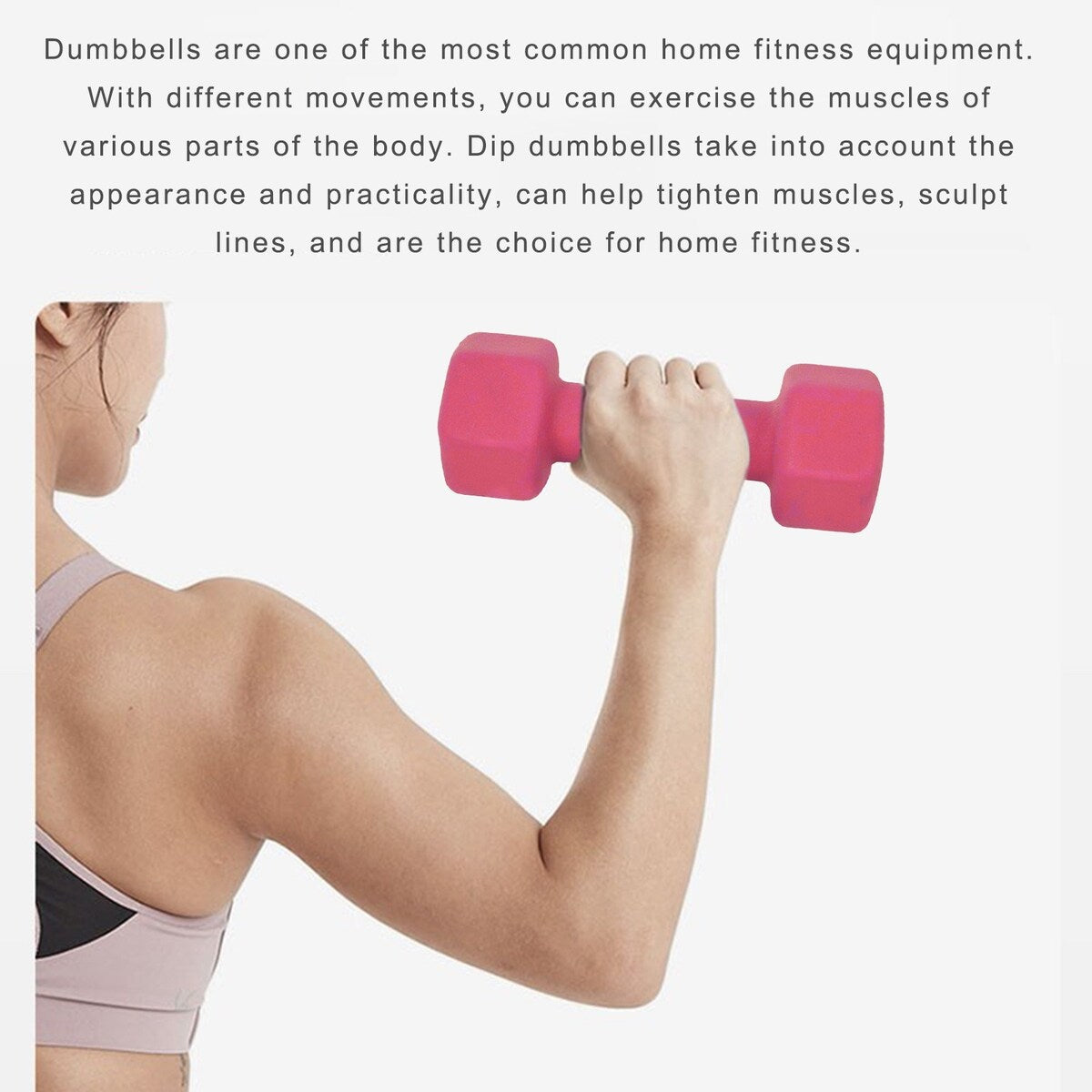 A Pair Dumbbell Barbell Neoprene Coated Weights 6 Pound Pink