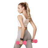A Pair Dumbbell Barbell Neoprene Coated Weights 6 Pound Pink