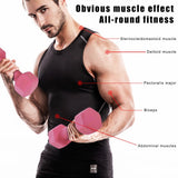 A Pair Dumbbell Barbell Neoprene Coated Weights 6 Pound Pink