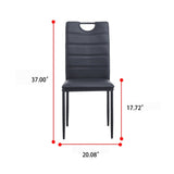 A Set of 4 Leather Dining Chairs with Cushion and High Back(Black) - N/A