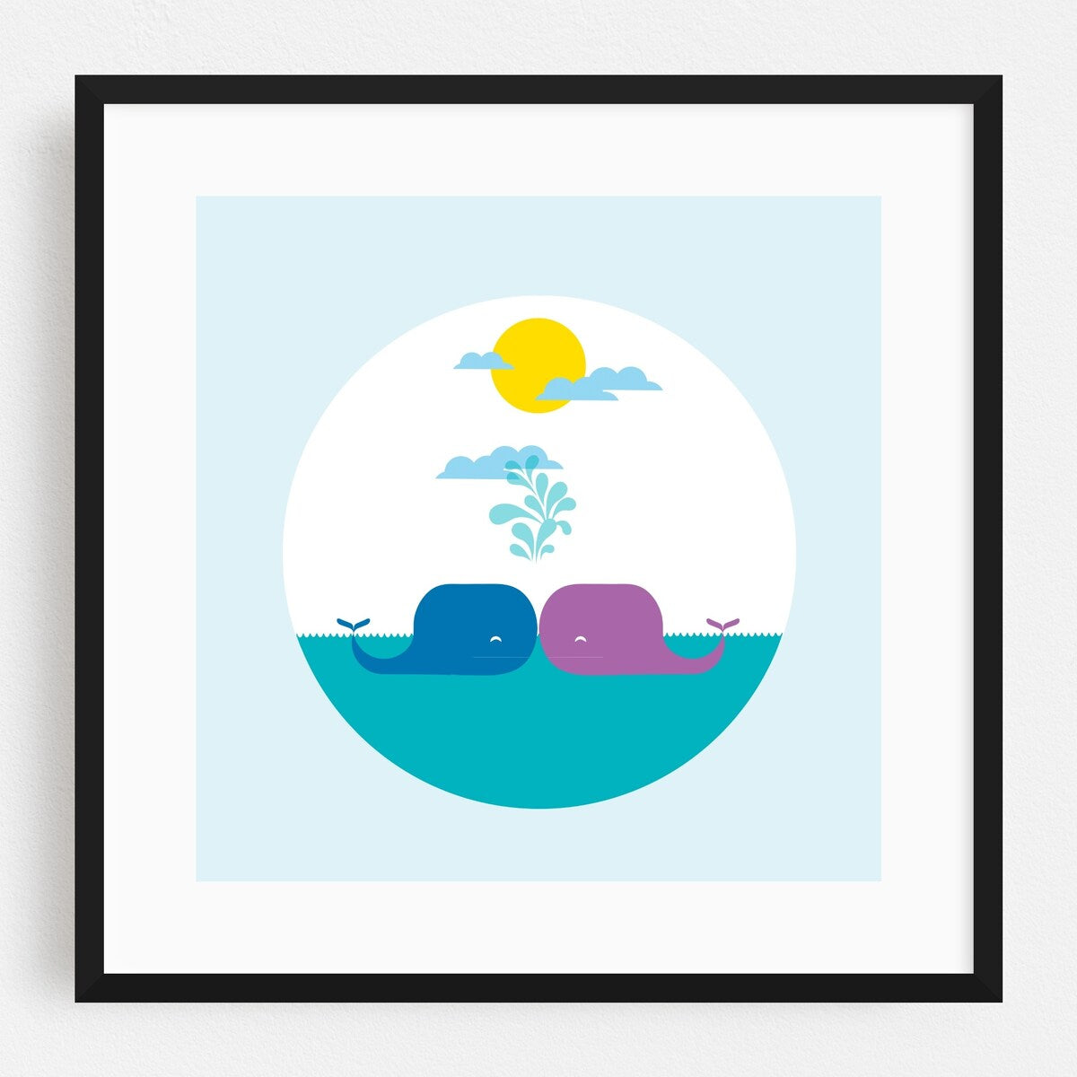 A Whale Kiss Illustrations Animals Children s Art Art Print/Poster